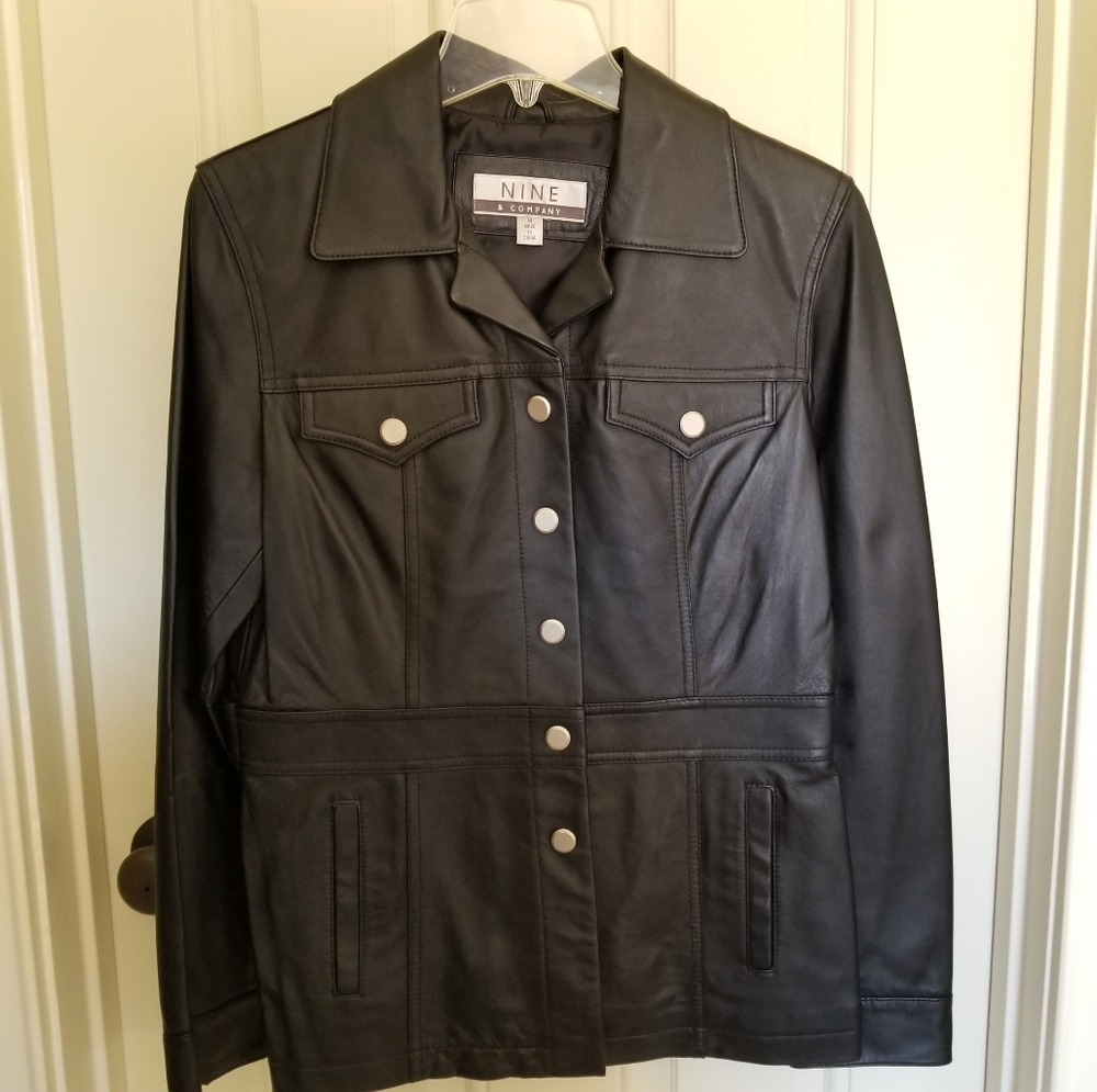 NWT Nine West leather jacket. Size Medium